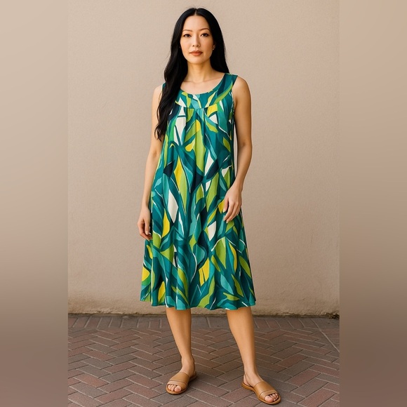 Susan Lawrence No Wrinkle Sundress with Ruffled
Bottom Size Medium. #Summer - Picture 1 of 5